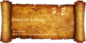 Hanich Edina névjegykártya